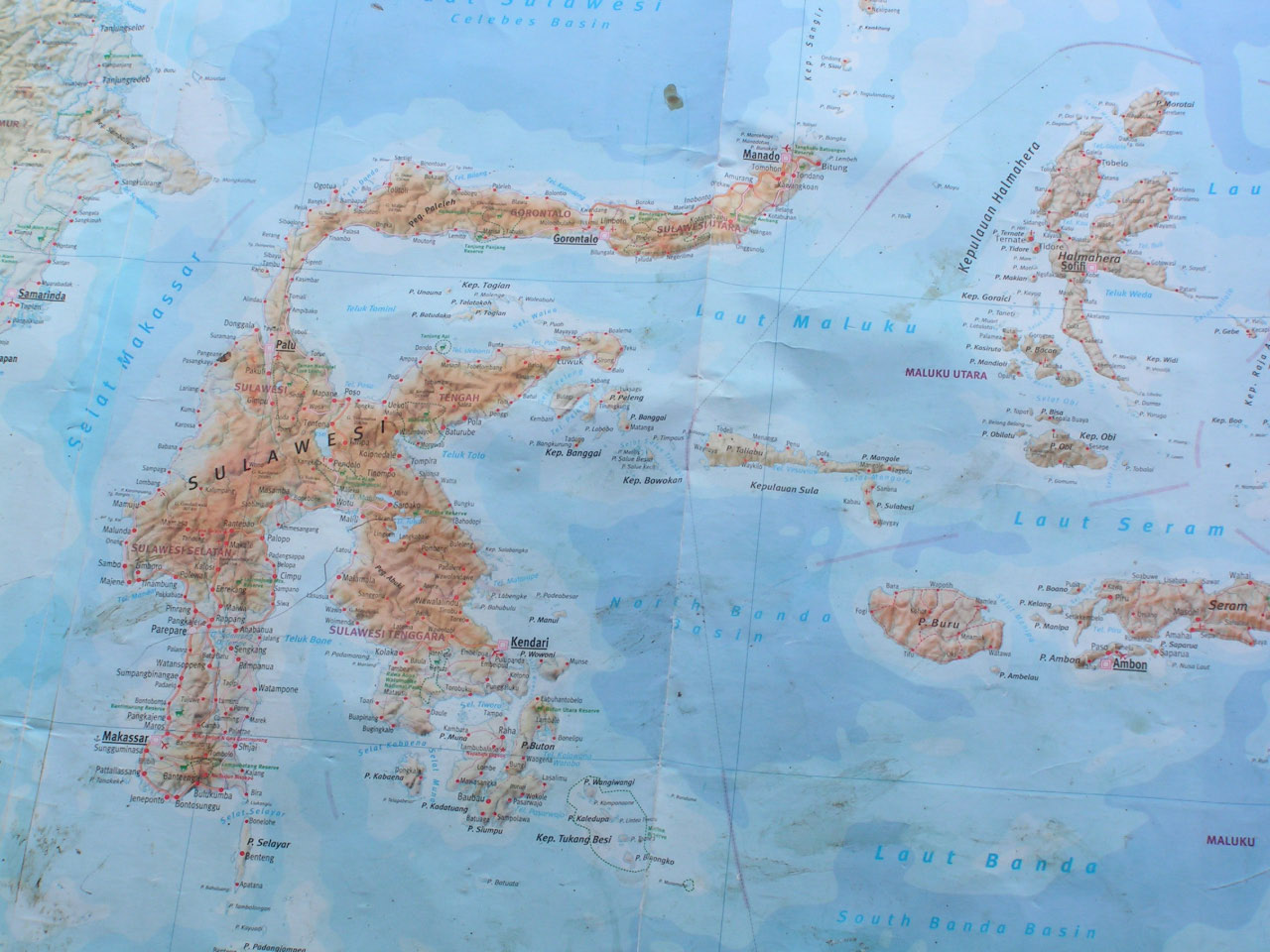 carte de Sulawesi (Célèbes) Indonésie